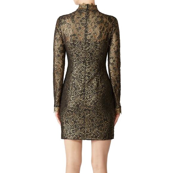 Rachel Zoe Black Gold Hunter Dress 6 - Picture 3 of 10